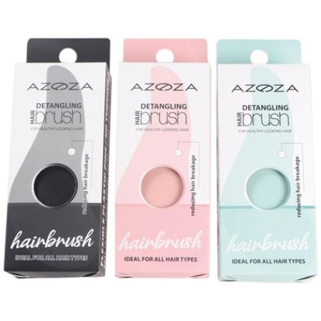 Azoza Detangling Hairbrush - Assorted Colors: Black, Pink, Light Green