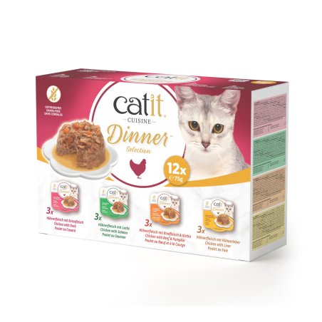 Catit - Dinner Dual-layer Wet Food for Cats - Multipack Chicken - 12x75g