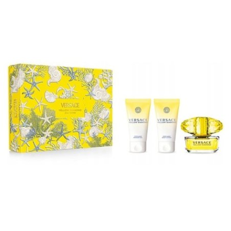 Versace Yellow Diamond Pour Femme Gift Set Eau De Toilette Spray 50ml Shower Gel 50ml Body Lotion 50ml