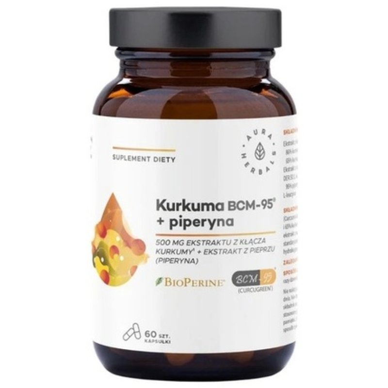 Aura Herbals Turmeric 500mg BCM-95 with Piperine 60 Capsules