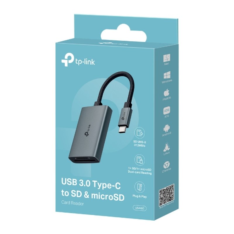 TP-Link UA440C card reader USB 3.2 Gen 1 (3.1 Gen 1) Type-C Grey