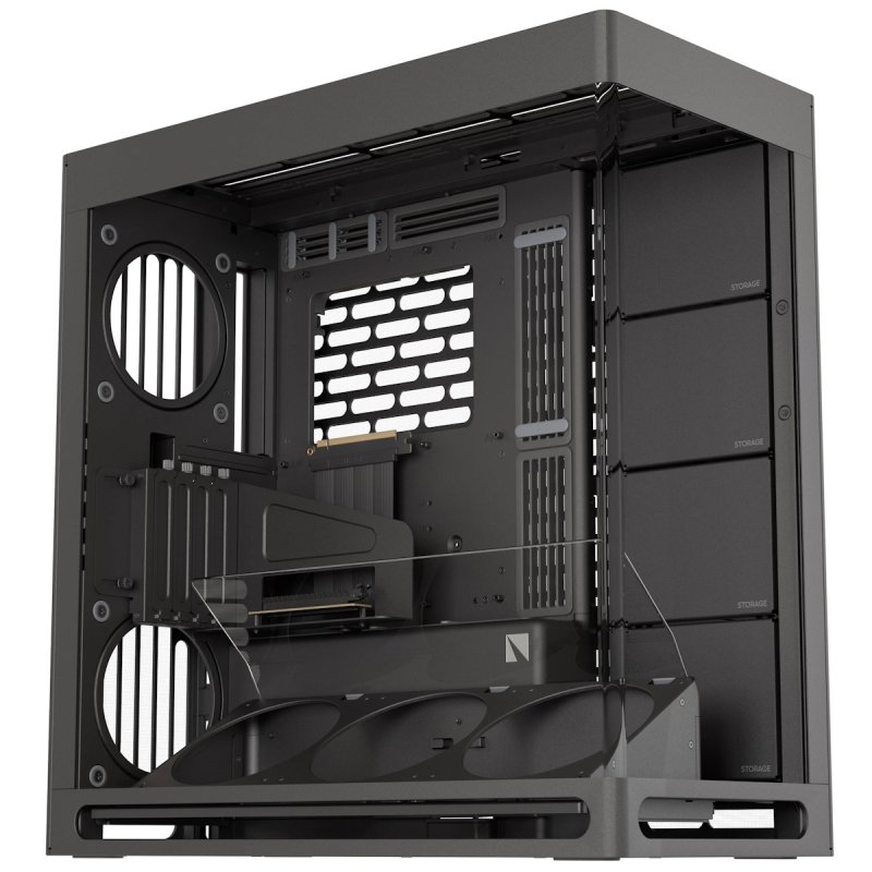 HAVN HS 420 VGPU PC-Gehäuse, Midi-Tower, E-ATX, Tempered Glass, PCIe 5.0 Riser Kabel - schwarz