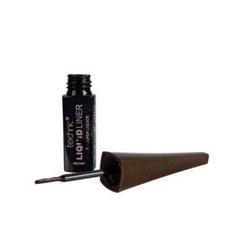 Technic Brown Liquid Eyeliner Thin Brush Precision for Easy Eye Drawing
