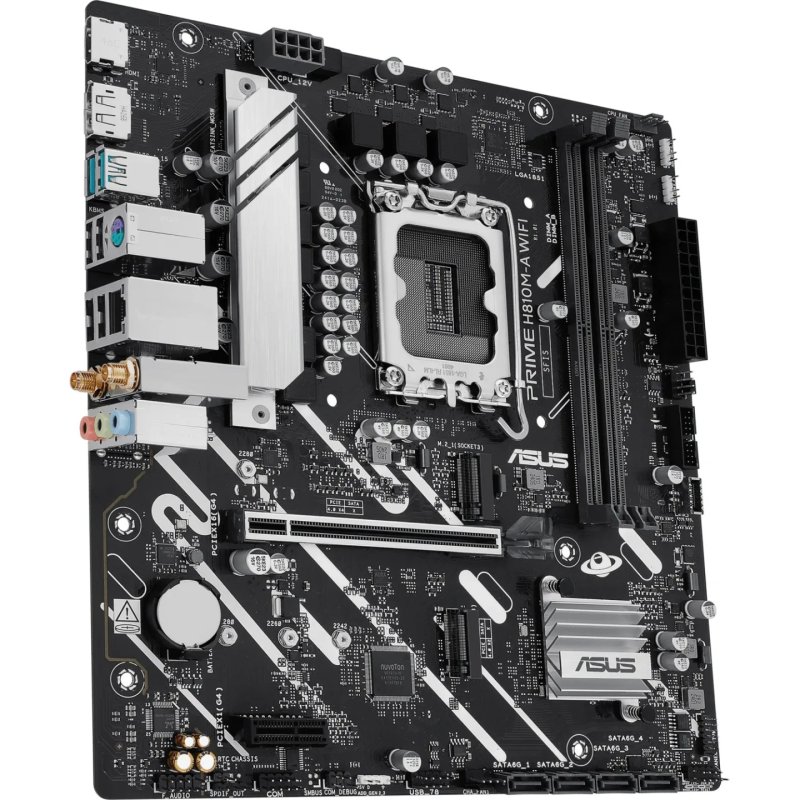 Asus PRIME H810M-A WIFI, Intel H810, 1851, Micro ATX, 2 DDR5, HDMI, DP, Wi-Fi 6E, GB LAN, 2x M.2
