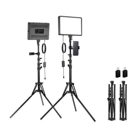 Neewer BP300 studio set two LED lights tripods phone holders
