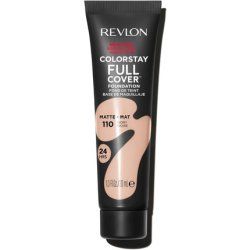 Revlon ColorStay Full Cover Longwear Matte Foundation Heat & Sweat Resistant Lightweight Face Makeup 30ml 110 Ivory