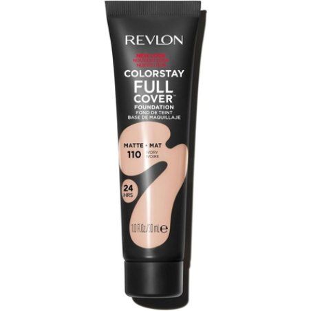 Revlon ColorStay Full Cover Longwear Matte Foundation Heat & Sweat Resistant Lightweight Face Makeup 30ml 110 Ivory