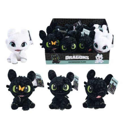 DRAGONS - Display de 12 Peluches 18cm - 4 Modèles