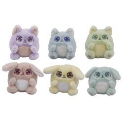 KAWAII - Chats & Chiens - Assortiment de 12 Peluches 18cm - 6 Modèles