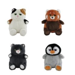 KAWAII - Animaux - Assortiment de 8 Peluches 20cm - 4 Modèles