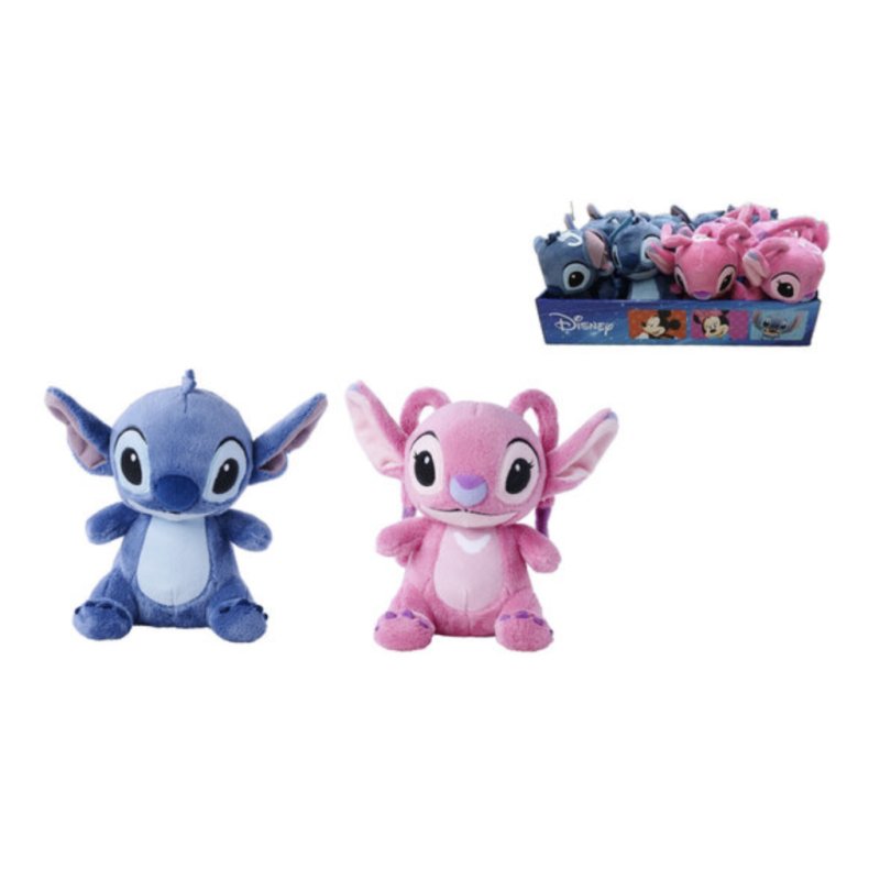 STITCH & ANGEL - Display de 12 Peluches 17cm - 2 Modèles