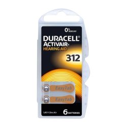 Duracell Hearing Aid Battery Zincair Da312