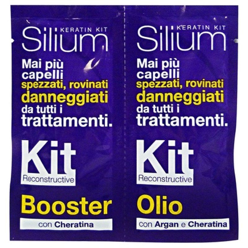 Silium Reconstructive Kit Oil Booster Treatment for Restorative Hair with Argan and Keratin 2 Sachets 12ml