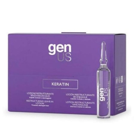 Genus Keratin Restructuring Leave-In Lotion for Treated and Damaged Hair - Pack of 12