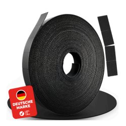 Label the Cable RIP STRAPS Klettband-Rolle - schwarz, 10m
