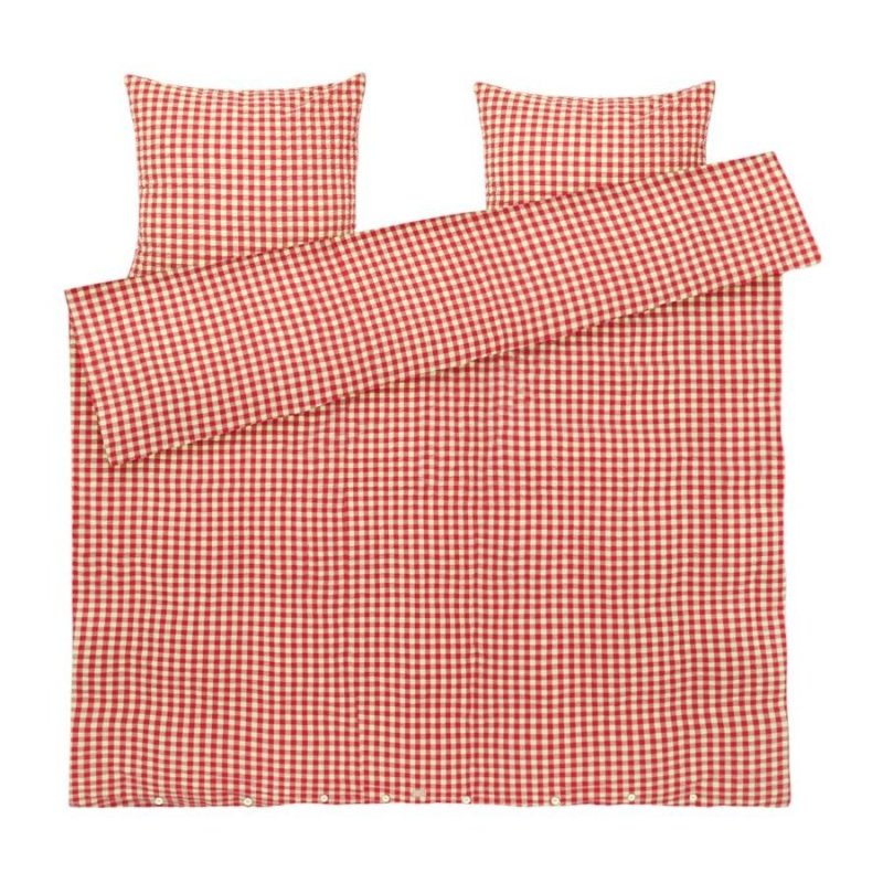 Juna - Bæk&Bølge Bed Linen 200x220 cm - Red & Yellow
