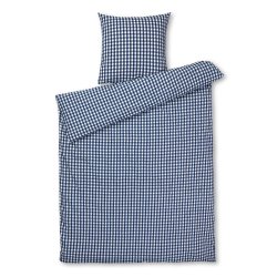 Juna - Bæk&Bølge Bed Linen 140x200 cm - Dark Blue & White