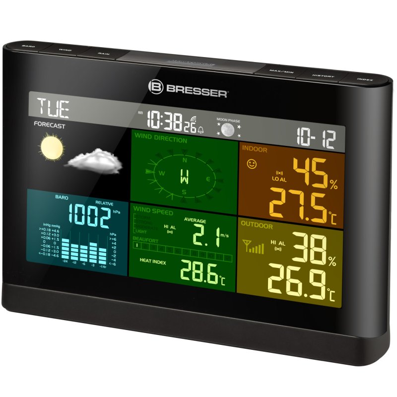 Bresser Optics 7002550CM3000 digital weather station Black, Grey Battery