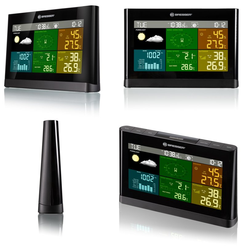Bresser Optics 7002550CM3000 digital weather station Black, Grey Battery