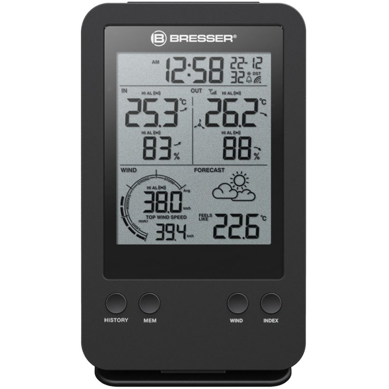 Bresser Optics 7002531 digital weather station Black LCD Battery
