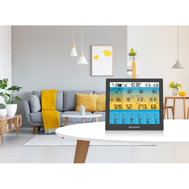 Bresser Optics 7003220 station météo numérique Noir LCD Batterie/Solaire Wifi