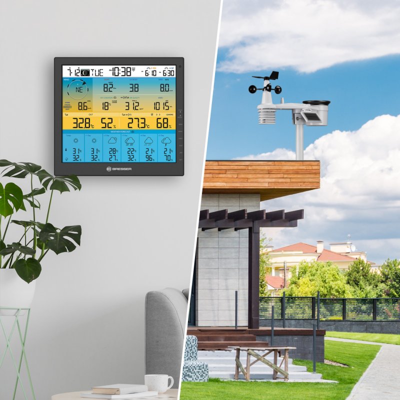 Bresser Optics 7003220 digital weather station Black LCD Battery/Solar Wi-Fi
