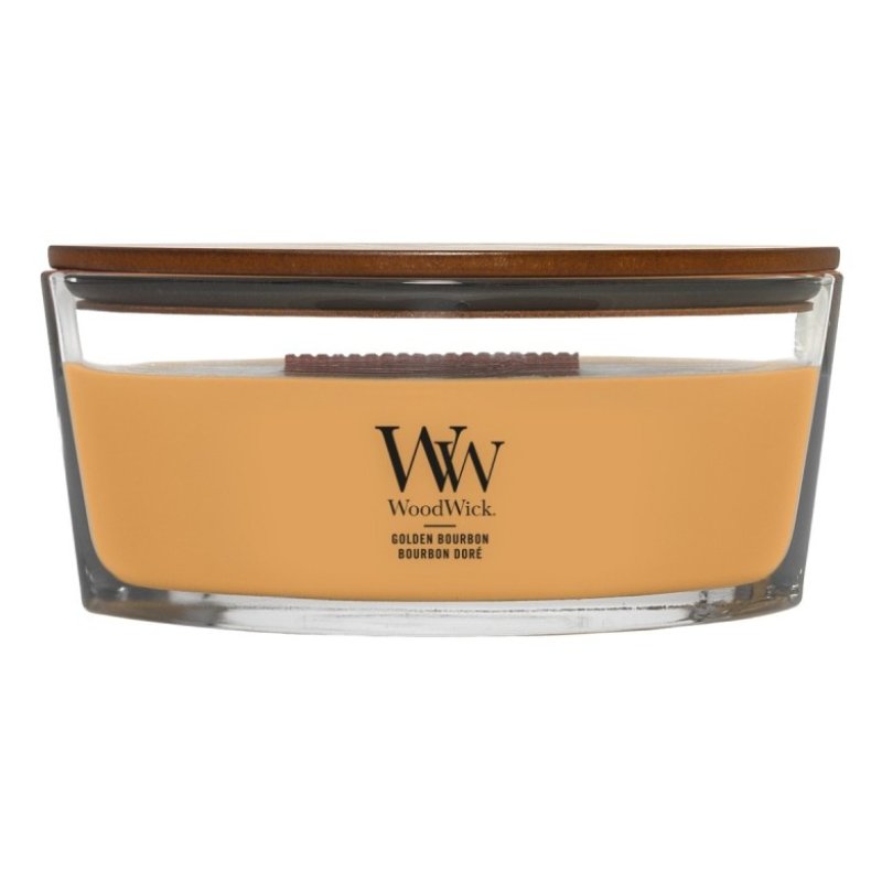 WoodWick Golden Bourbon bougie en cire Autres Transparent, Bois, Jaune 1 pièce(s)