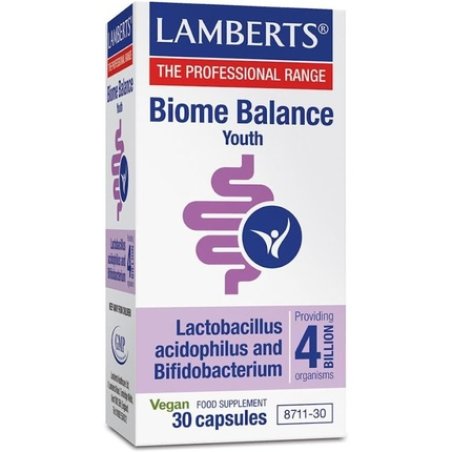 Lamberts Biome Balance Youth Capsules 30 - 4 Billion Live Bacteria for Gentle Gut Health