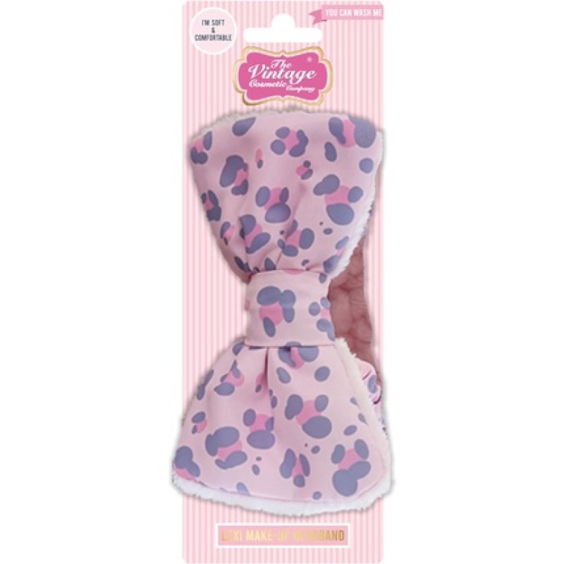 Lexi Pink Leopard Extra Soft Vintage Cosmetics Makeup Headband