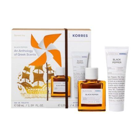 Korres Black Pepper Fragrance Set for Him Gift Set with EDT 50ml and Aftershave