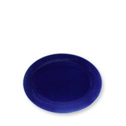 Lyngby Porcelæn - Rhombe Color Oval Serving Dish 35x26.5 cm - Dark Blue