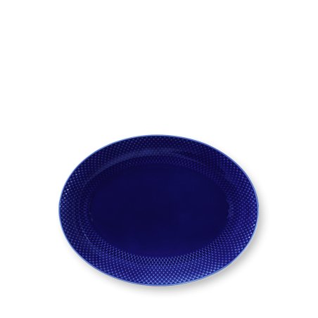 Lyngby Porcelæn - Rhombe Color Oval Serving Dish 35x26.5 cm - Dark Blue