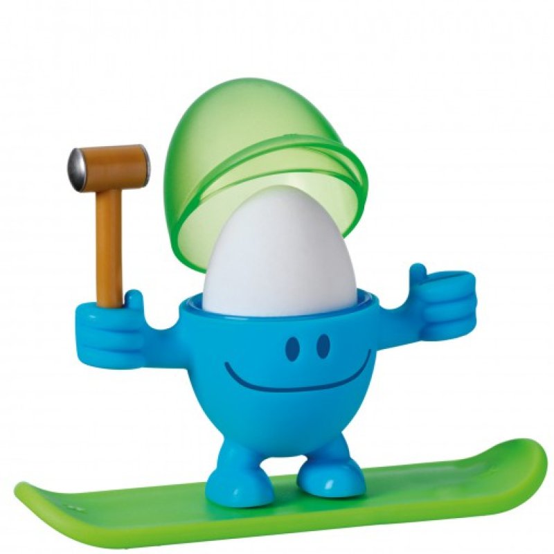 WMF 0616687620 McEgg Eierbecher. mit Löffel. Kunststoff. Cromargan H 11cm. blau