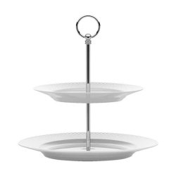 Lyngby Porcelæn - Rhombe White Etagere 27 cm