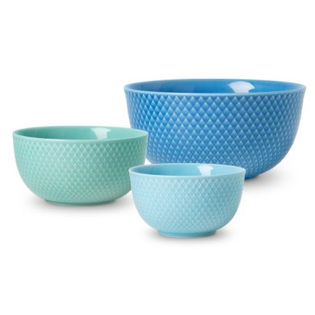 Lyngby Porcelæn - Rhombe Color Bowl Blue - Set of 3