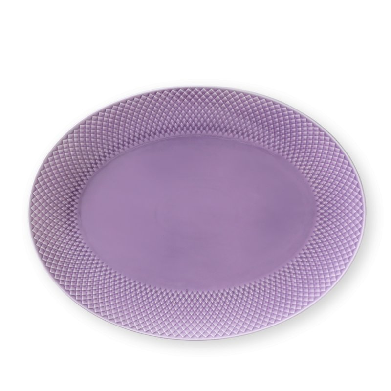 Lyngby Porcelæn - Rhombe Color Oval Serving Dish 35x26.5 cm - Purple