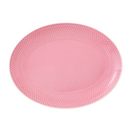 Lyngby Porcelæn - Rhombe Color Oval Serving Dish 28.5x21.5 cm - Rose