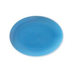 Lyngby Porcelæn - Rhombe Color Oval Serving Dish 28.5x21.5 cm -Blue