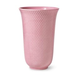 Lyngby Porcelæn - Rhombe Color Porcelain Vase 20 cm - Rose