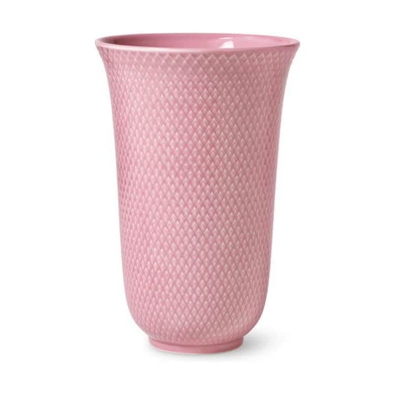 Lyngby Porcelæn - Rhombe Color Porcelain Vase 20 cm - Rose