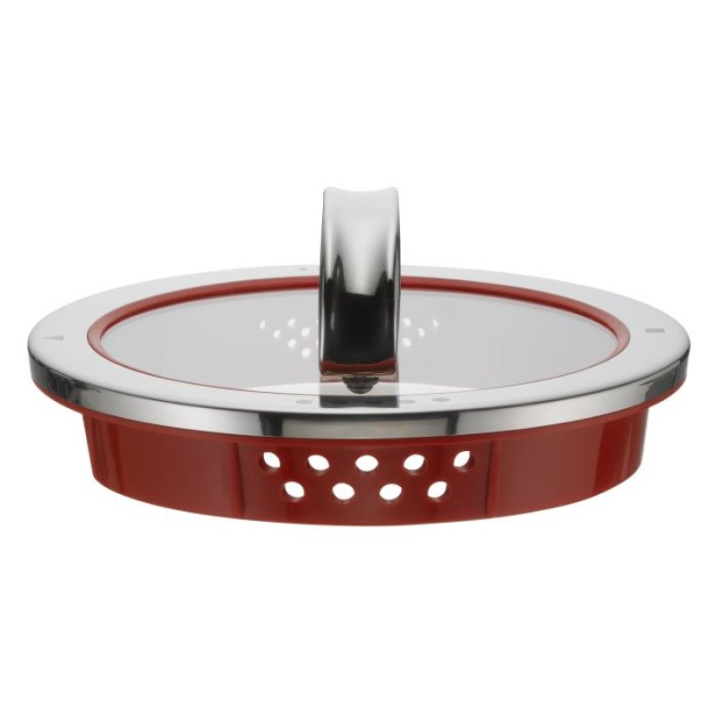 WMF 8900541245 couvercle Rond Rouge, Acier inoxydable