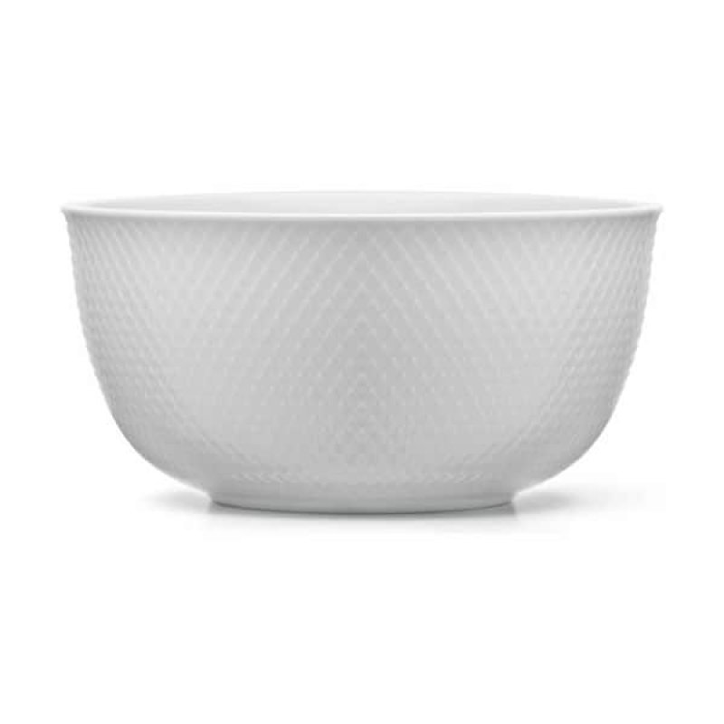 Lyngby Porcelæn - Rhombe White Serving Bowl - 22 cm