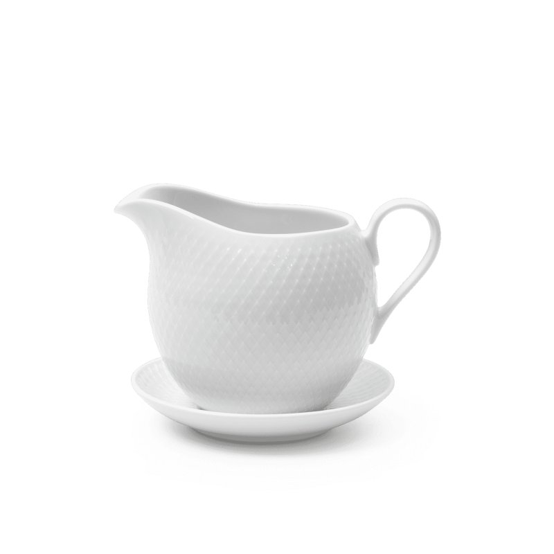 Lyngby Porcelæn - Rhombe White Sauce Boat 67 cl