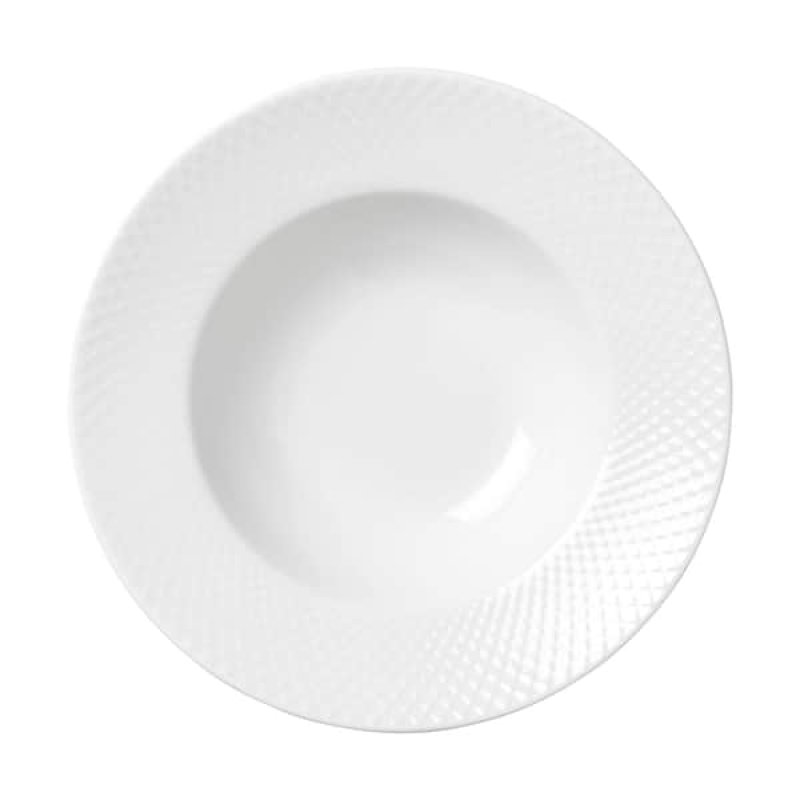 Lyngby Porcelæn - Rhombe White Soup Plate 24.5 cm