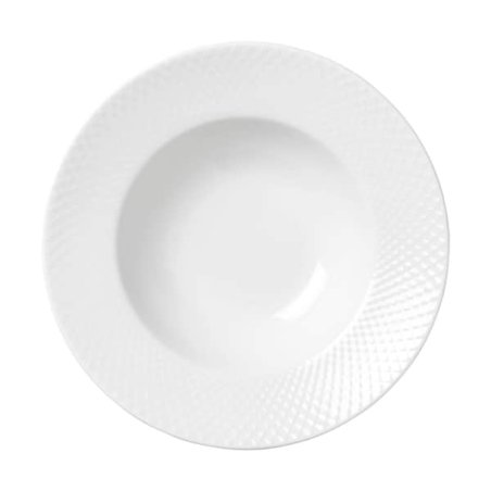 Lyngby Porcelæn - Rhombe White Soup Plate 24.5 cm