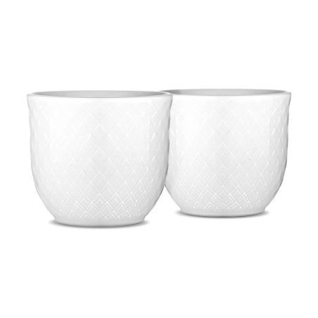 Lyngby Porcelæn - Rhombe White Egg Cup 5 cm - Set of 2