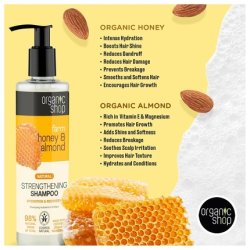 Honey & Almond Hair Strengthening Shampoo 100% Vegan & Organic