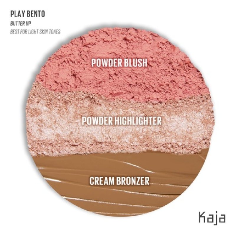 Kaja 3 Colors Palette Play Bentobutter Up Powder Blusher Highlighter