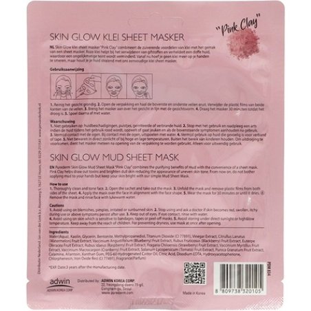 Purederm Skin Glow Mud Sheet Pink Clay Face Mask