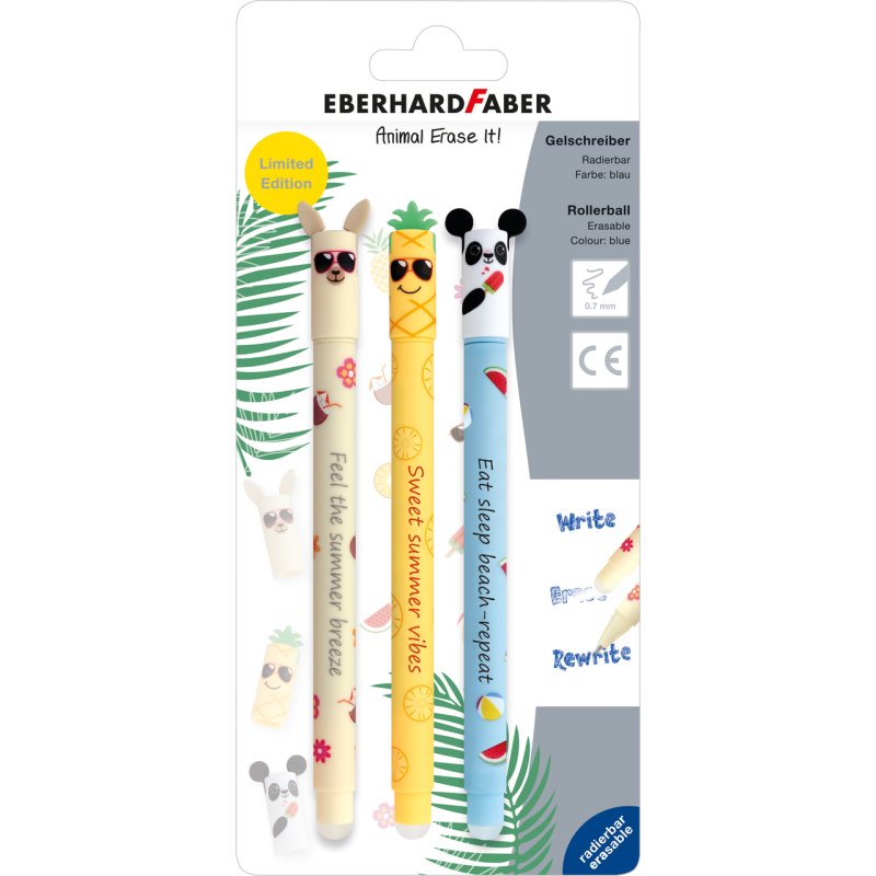 Faber-Castell - EFA Gel roller Erase It Animal - 3 on Summer - BC (582184)